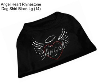 Angel Heart Rhinestone Dog Shirt Black Lg (14)