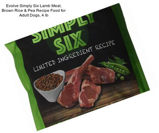 Evolve Simply Six Lamb Meal, Brown Rice & Pea Recipe Food for Adult Dogs, 4 lb