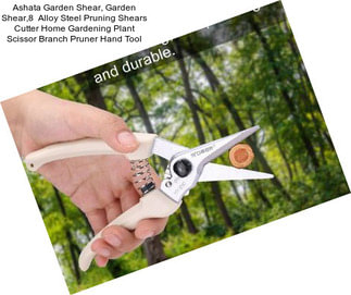 Ashata Garden Shear, Garden Shear,8  Alloy Steel Pruning Shears Cutter Home Gardening Plant Scissor Branch Pruner Hand Tool