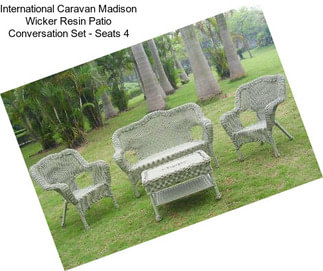 International Caravan Madison Wicker Resin Patio Conversation Set - Seats 4