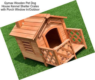 Gymax Wooden Pet Dog House Kennel Shelter Crates with Porch Window In/Outdoor