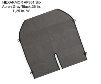 HEXARMOR AP361 Bib Apron,Gray/Black,36 In. L,25 In. W