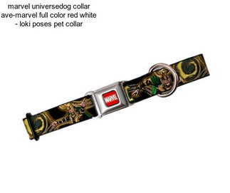 Marvel universedog collar ave-marvel full color red white - loki poses pet collar