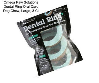 Omega Paw Solutions Dental Ring Oral Care Dog Chew, Large, 3 Ct