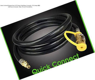 Quick Connect Propane Hose 10 FT Heavy Duty Brass Connector - RV Camper BBQ Grill Hose Connection - Easy TO Use From Grill Doc