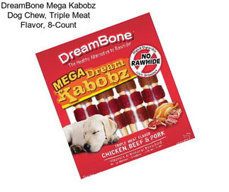 DreamBone Mega Kabobz Dog Chew, Triple Meat Flavor, 8-Count