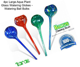 4pc Large Aqua Plant Glass Watering Globes - Watering Ball Bulbs