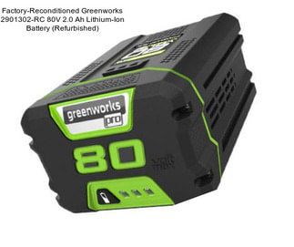 Factory-Reconditioned Greenworks 2901302-RC 80V 2.0 Ah Lithium-Ion Battery (Refurbished)