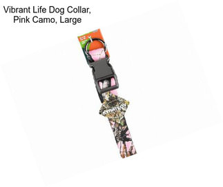 Vibrant Life Dog Collar, Pink Camo, Large