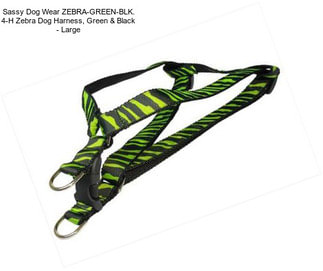 Sassy Dog Wear ZEBRA-GREEN-BLK. 4-H Zebra Dog Harness, Green & Black - Large