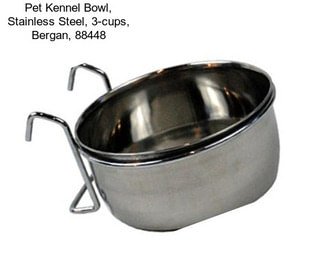 Pet Kennel Bowl, Stainless Steel, 3-cups, Bergan, 88448