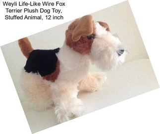 Weyli Life-Like Wire Fox Terrier Plush Dog Toy, Stuffed Animal, 12 inch