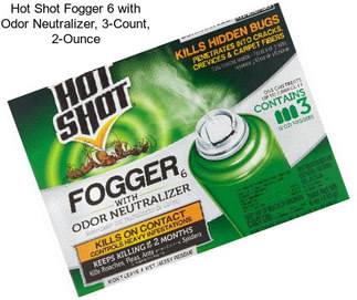 Hot Shot Fogger 6 with Odor Neutralizer, 3-Count, 2-Ounce