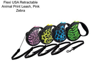 Flexi USA Retractable Animal Print Leash, Pink Zebra
