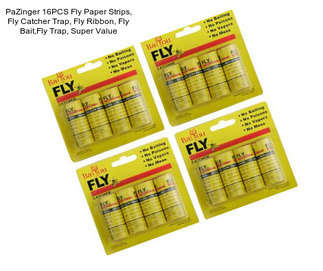 PaZinger 16PCS Fly Paper Strips, Fly Catcher Trap, Fly Ribbon, Fly Bait,Fly Trap, Super Value