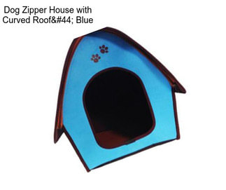 Dog Zipper House with Curved Roof, Blue