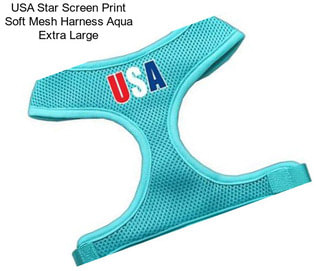 USA Star Screen Print Soft Mesh Harness Aqua Extra Large