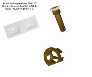 American Imaginations 59-in. W 3H4-in. Ceramic Top Set In White Color - Overflow Drain Incl.