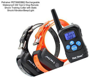 Petrainer PET998DBB2 Rechargeable Waterproof 330 Yard 2 Dog Remote Shock Training Collar with Static Shock/Vibration/Beep/Light