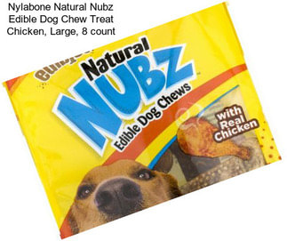 Nylabone Natural Nubz Edible Dog Chew Treat Chicken, Large, 8 count