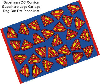 Superman DC Comics Superhero Logo Collage Dog Cat Pet Place Mat