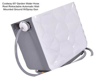 Costway 65\' Garden Water Hose Reel Retractable Automatic Wall Mounted Ground W/Spray Gun