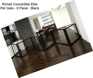 Richell Convertible Elite Pet Gate - 6 Panel - Black