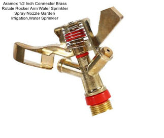Aramox 1/2 Inch Connector Brass Rotate Rocker Arm Water Sprinkler Spray Nozzle Garden Irrigation,Water Sprinkler