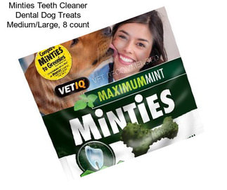 Minties Teeth Cleaner Dental Dog Treats Medium/Large, 8 count