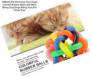 VBESTLIFE Pet Chew Toys Dogs Colorful Rubber Balls with Bells Biting Toys,Dogs Biting Toys,Pet Chew Toys