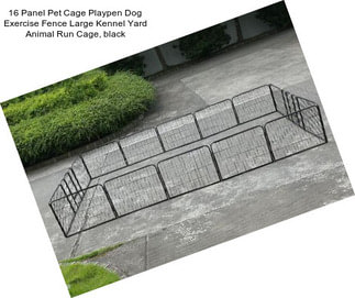 16 Panel Pet Cage Playpen Dog Exercise Fence Large Kennel Yard Animal Run Cage, black