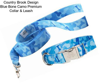 Country Brook Design Blue Bone Camo Premium Collar & Leash