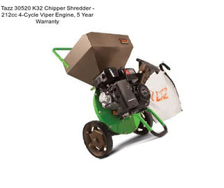 Tazz 30520 K32 Chipper Shredder - 212cc 4-Cycle Viper Engine, 5 Year Warranty