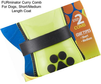 FURminator Curry Comb For Dogs, Short/Medium Length Coat