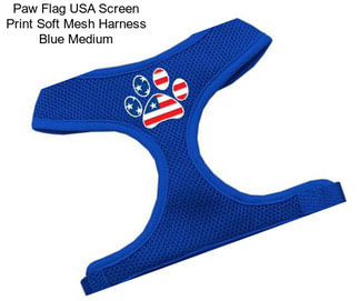 Paw Flag USA Screen Print Soft Mesh Harness Blue Medium