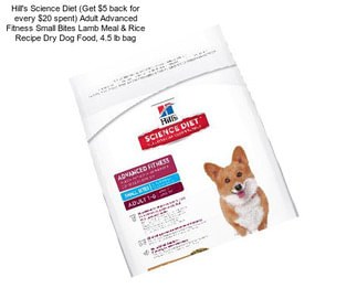 Hill\'s Science Diet (Get $5 back for every $20 spent) Adult Advanced Fitness Small Bites Lamb Meal & Rice Recipe Dry Dog Food, 4.5 lb bag