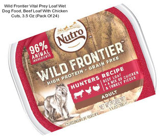 Wild Frontier Vital Prey Loaf Wet Dog Food, Beef Loaf With Chicken Cuts, 3.5 Oz (Pack Of 24)