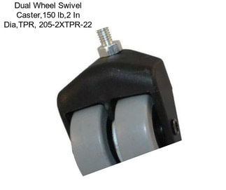 Dual Wheel Swivel Caster,150 lb,2 In Dia,TPR, 205-2XTPR-22