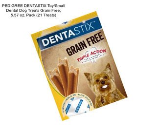 PEDIGREE DENTASTIX Toy/Small Dental Dog Treats Grain Free, 5.57 oz. Pack (21 Treats)