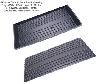 5 Pack of Durable Black Plastic Growing Trays (Without Drain Holes) 21\