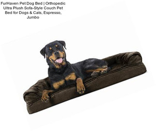 FurHaven Pet Dog Bed | Orthopedic Ultra Plush Sofa-Style Couch Pet Bed for Dogs & Cats, Espresso, Jumbo