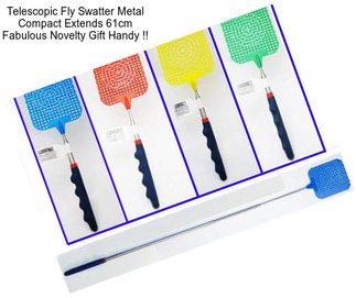 Telescopic Fly Swatter Metal Compact Extends 61cm Fabulous Novelty Gift Handy !!