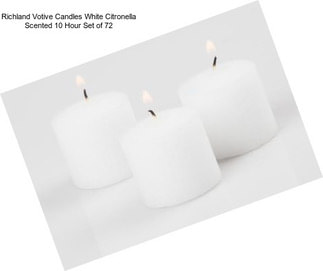 Richland Votive Candles White Citronella Scented 10 Hour Set of 72