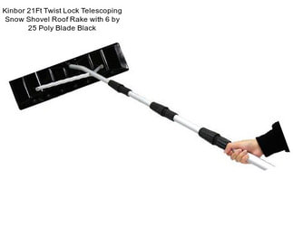 Kinbor 21Ft Twist Lock Telescoping Snow Shovel Roof Rake with 6\