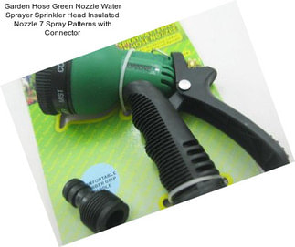 Garden Hose Green Nozzle Water Sprayer Sprinkler Head Insulated Nozzle 7 Spray Patterns with Connector