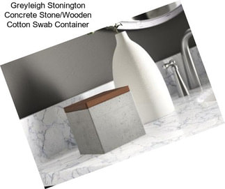 Greyleigh Stonington Concrete Stone/Wooden Cotton Swab Container