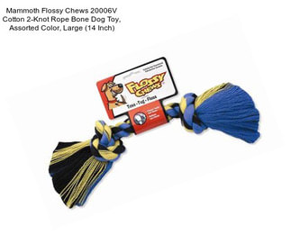 Mammoth Flossy Chews 20006V Cotton 2-Knot Rope Bone Dog Toy, Assorted Color, Large (14 Inch)