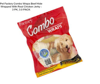 Pet Factory Combo Wraps Beef Hide Wrapped With Real Chicken Jerky - 3 PK, 3.0 PACK