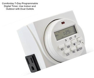 Comforday 7-Day Programmable Digital Timer, Use Indoor and Outdoor with Dual Outlets