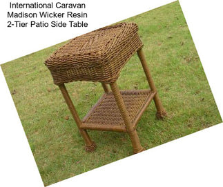 International Caravan Madison Wicker Resin 2-Tier Patio Side Table